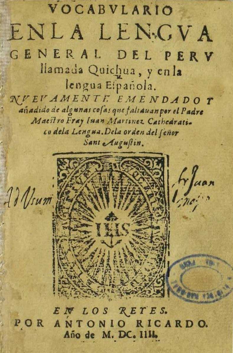 16th century quechua spanish dictionary