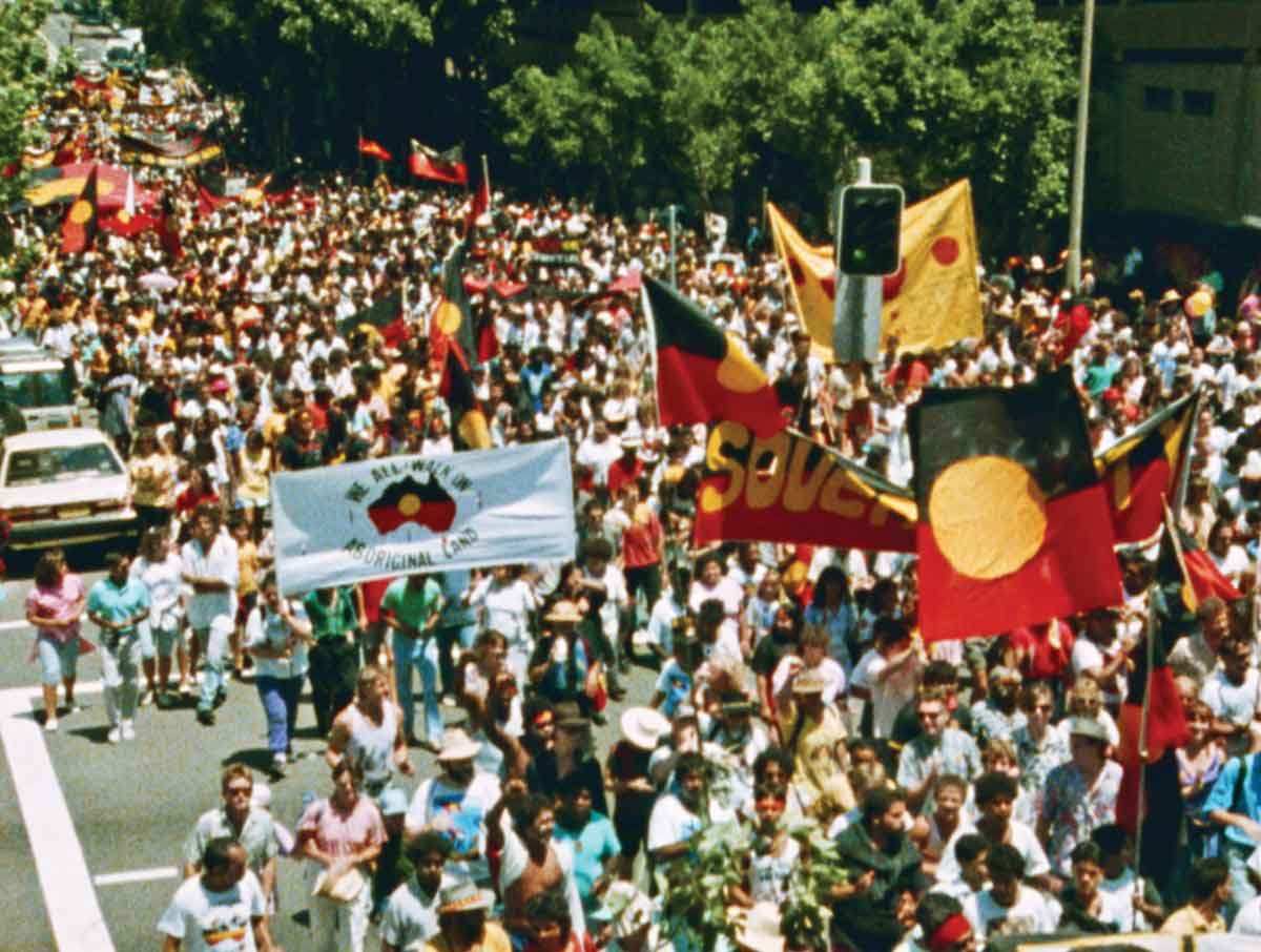 aborignal rights march banners