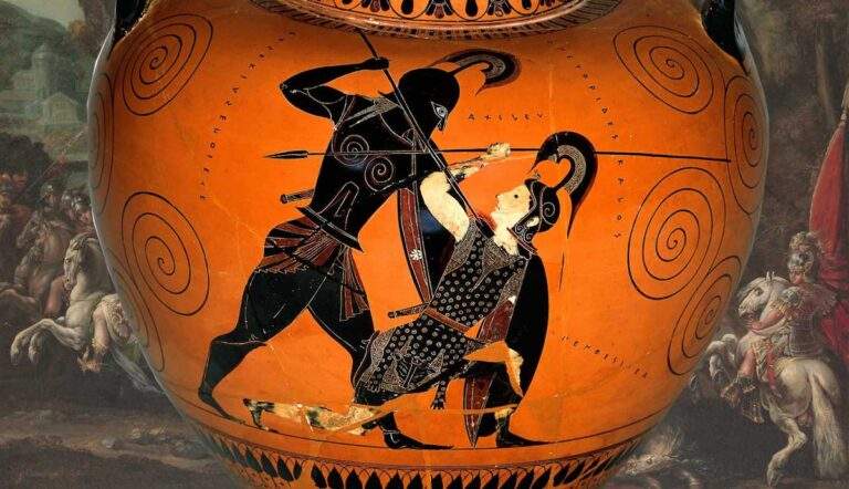 achilles penthesilea amphora deruet triumph amazons painting