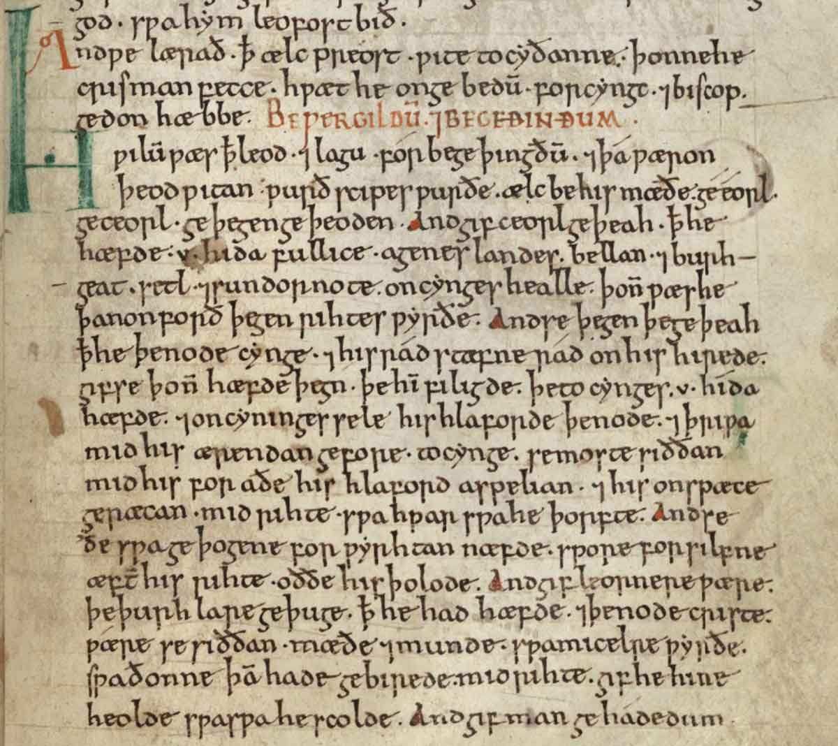 anglo saxon legal manuscript opening page