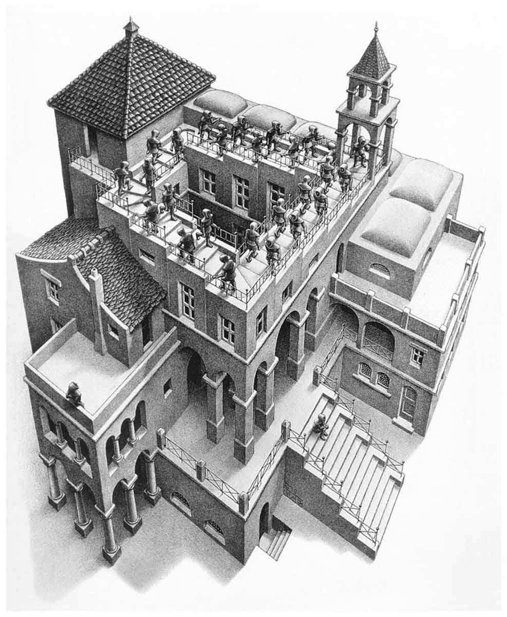 ascending descending mc escher 1960