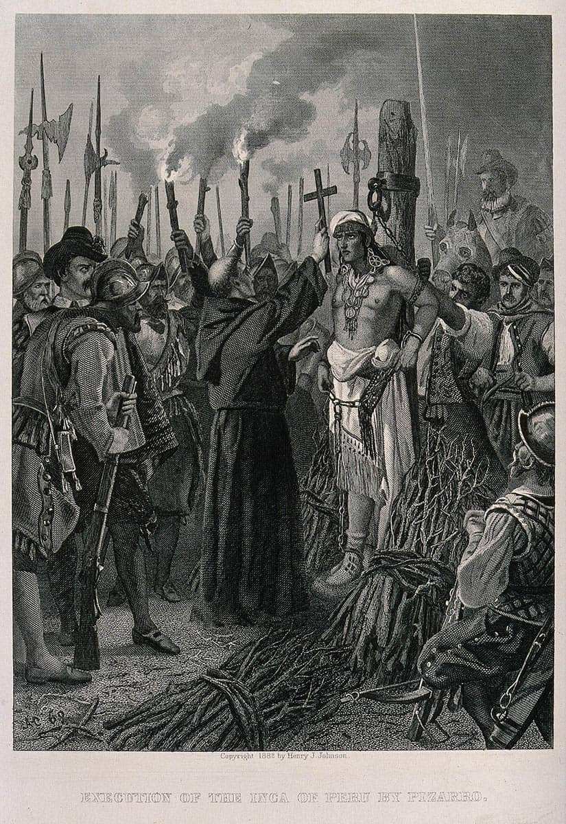 atahualpa execution incan emperor by pizarro