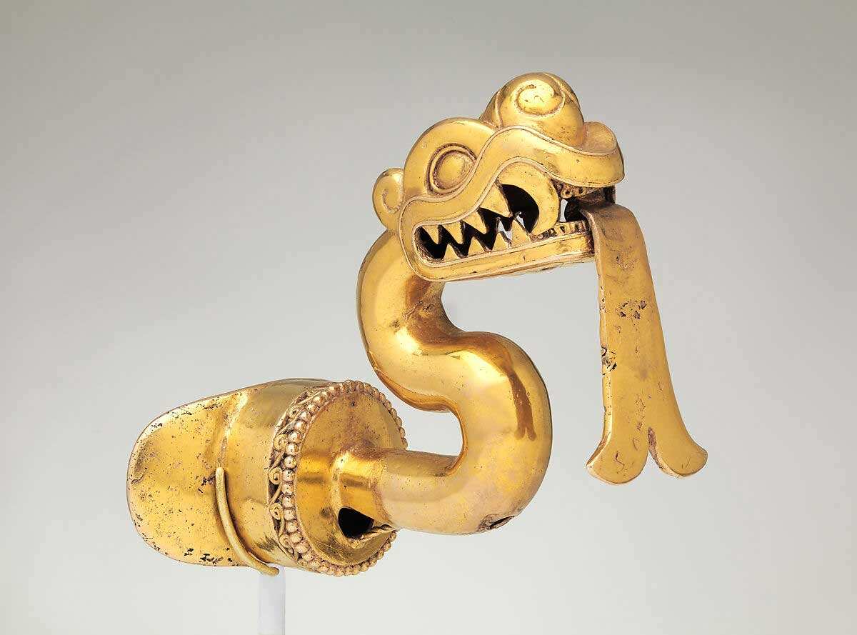 aztec gold serpent labret