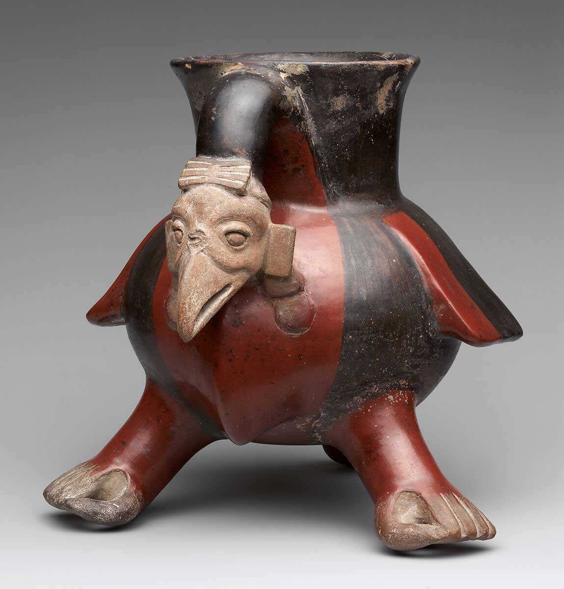 aztec vulture ceramic vessel