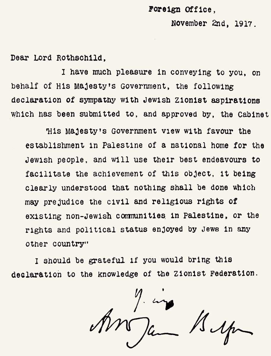 balfour declaration text photo