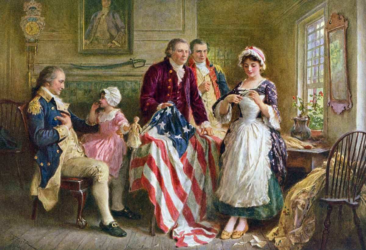 betsy ross flag painting