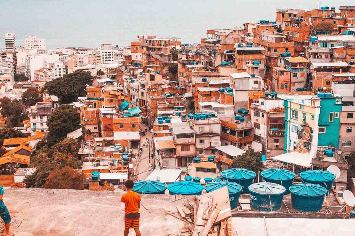 Brazil favela rio hill houses.