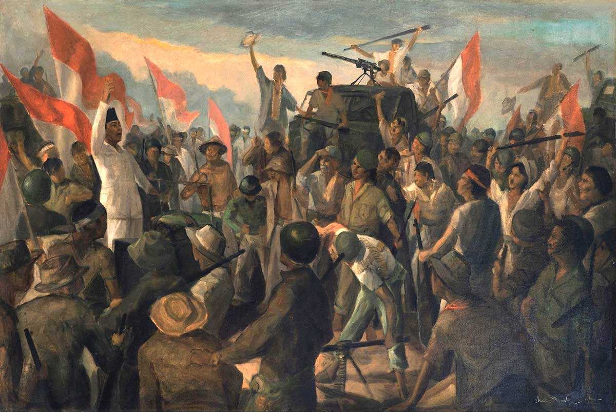 bung karno revolutionary war painting