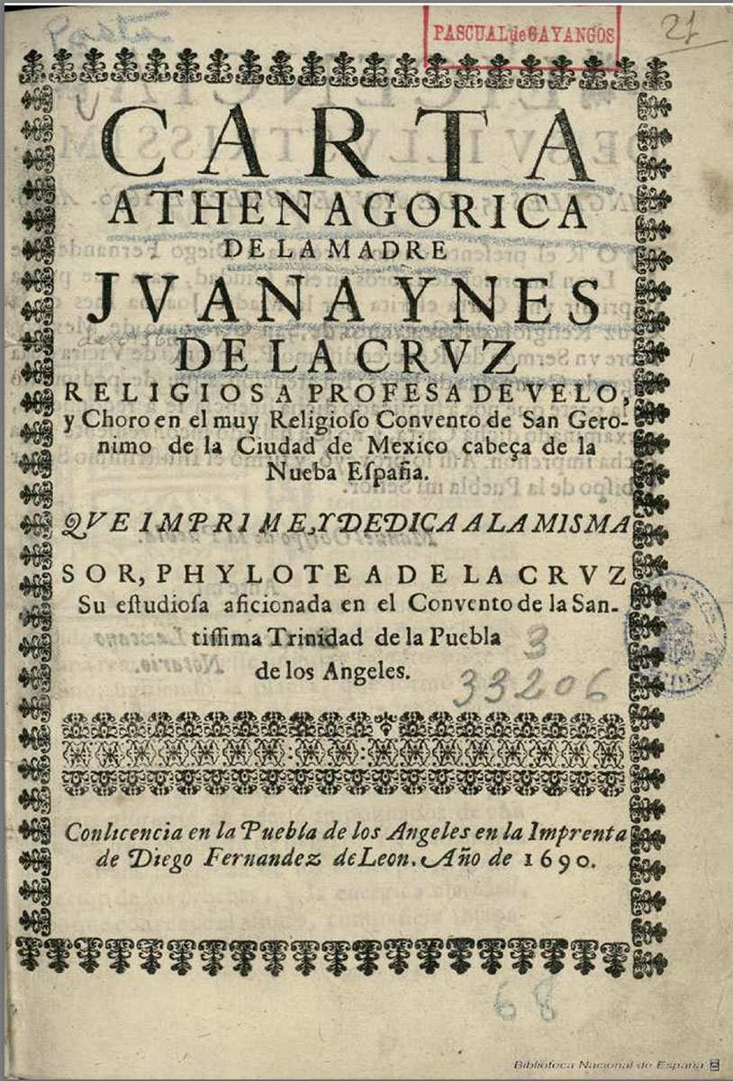 carta atenagórica sor juana ines de la cruz