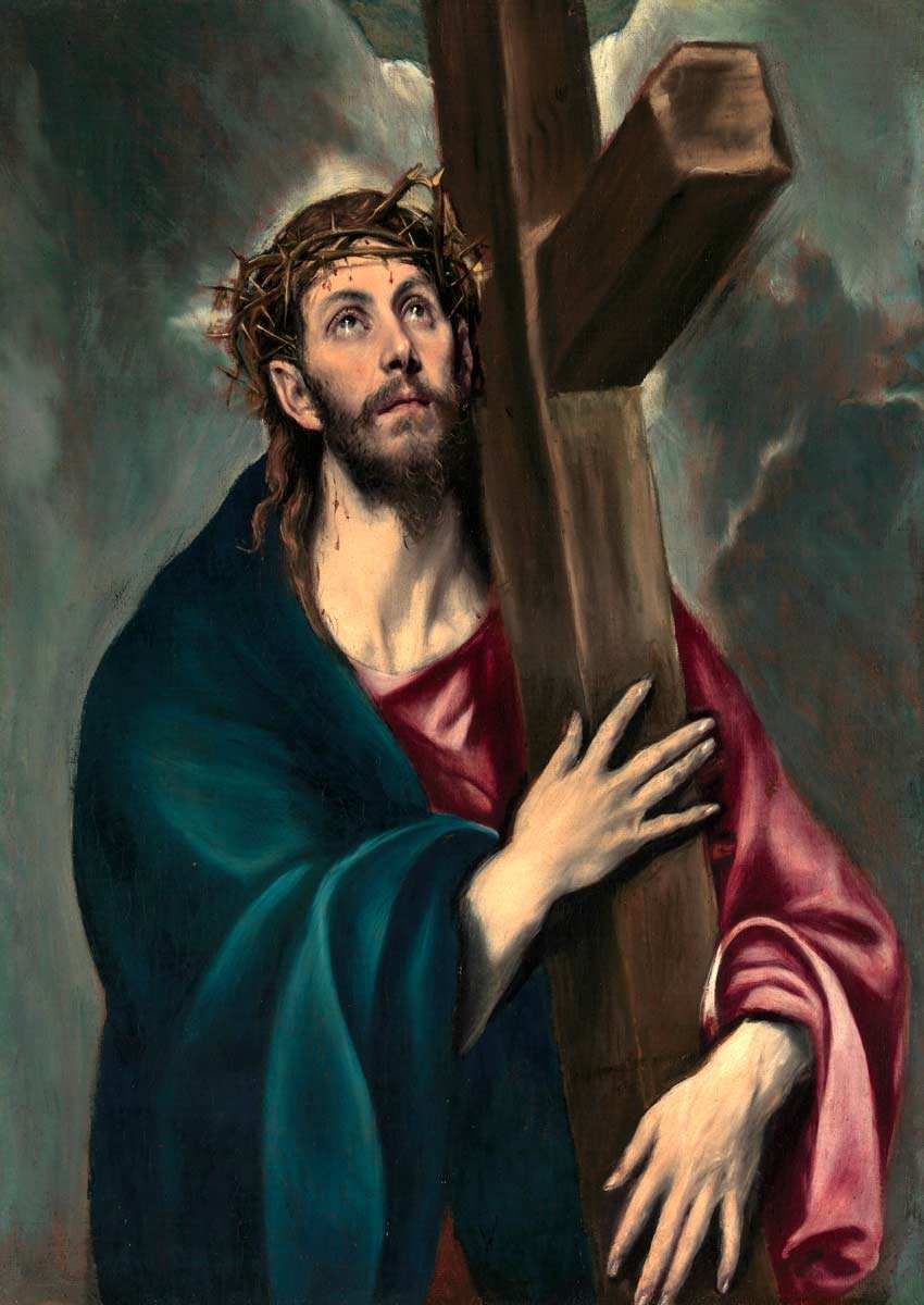 christ with cross el greco