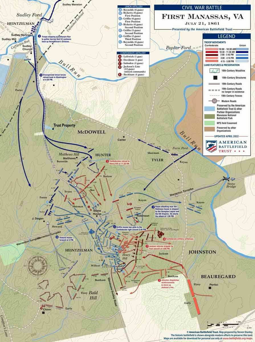 first manassas timeline july 21 1861