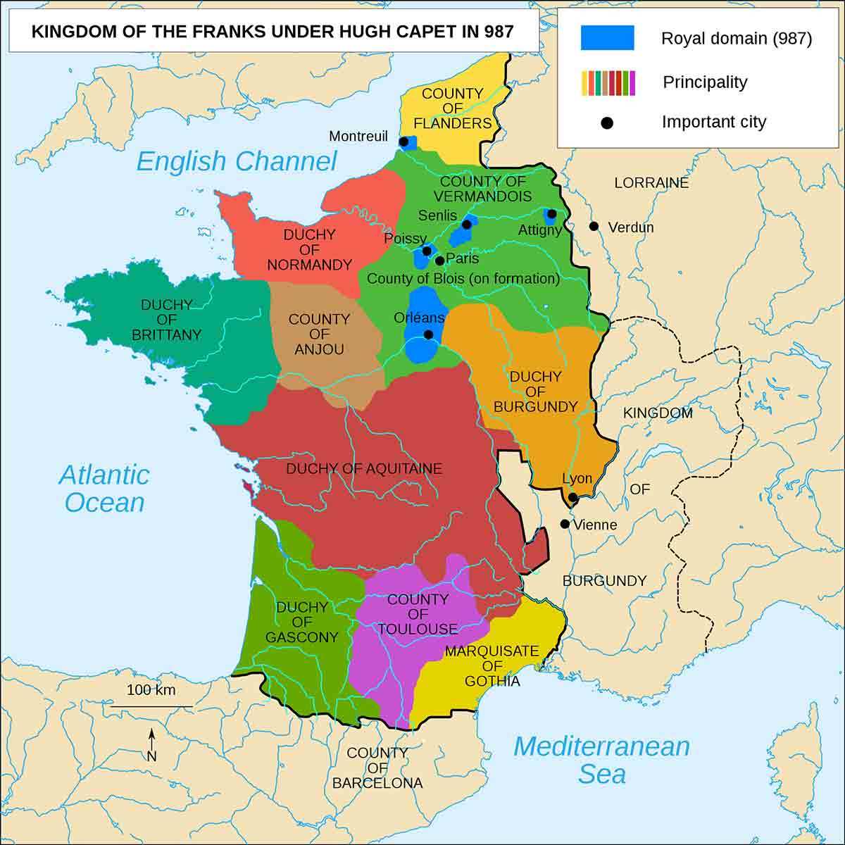 france map under hugh capet french monarchy