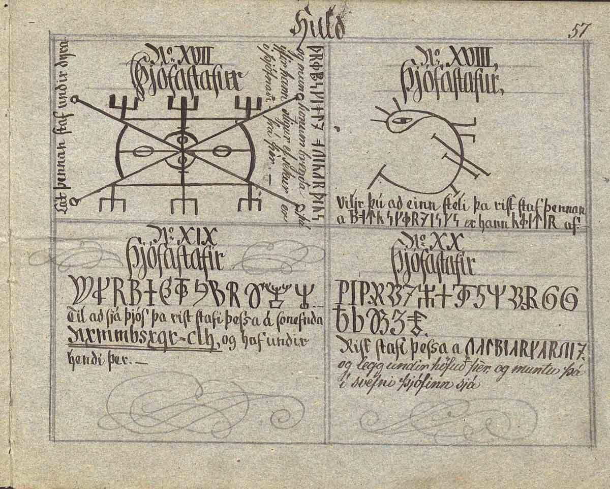 galdrastifir norse runes huld manuscript 25r