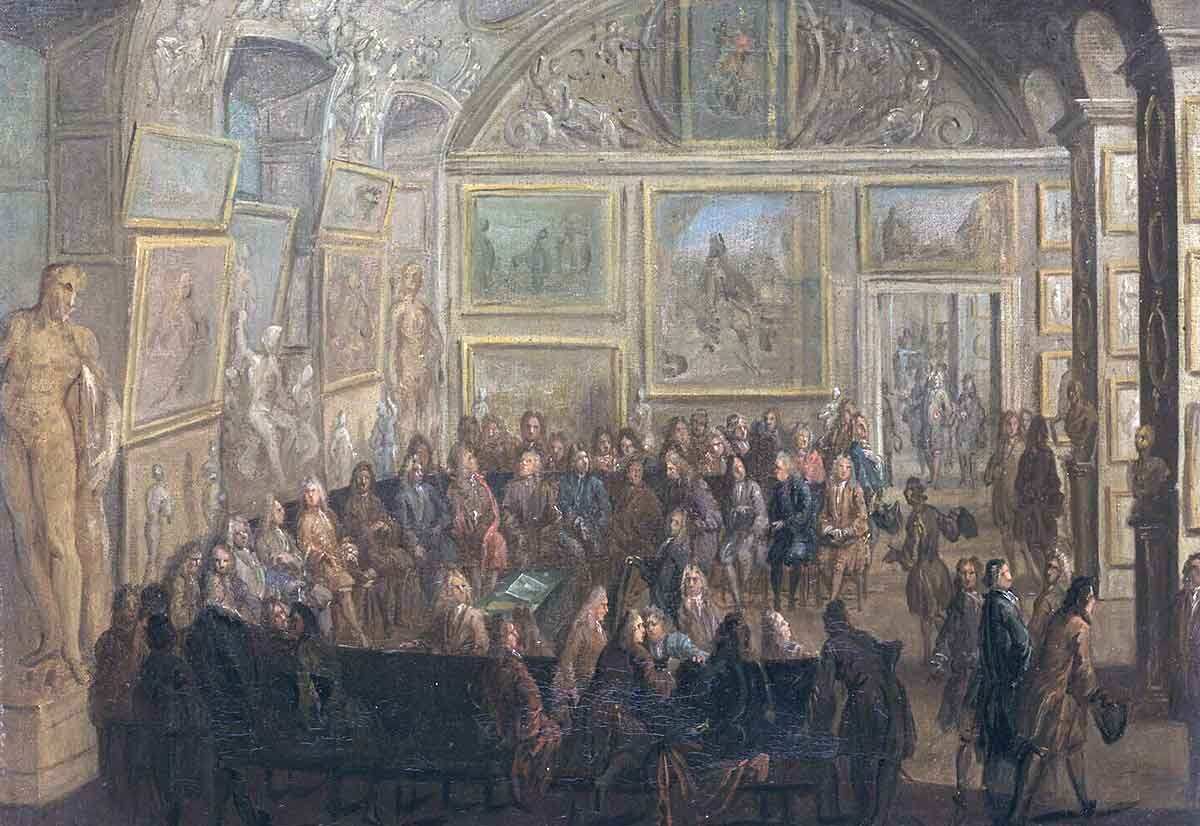 jean baptiste martin royal painting academy meeting painting