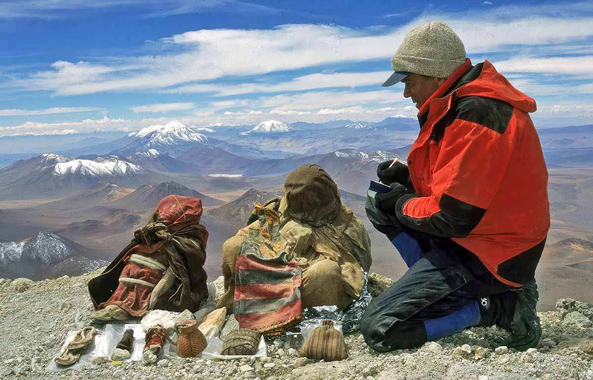 johan reinhard with inca mummies on llullaillaco