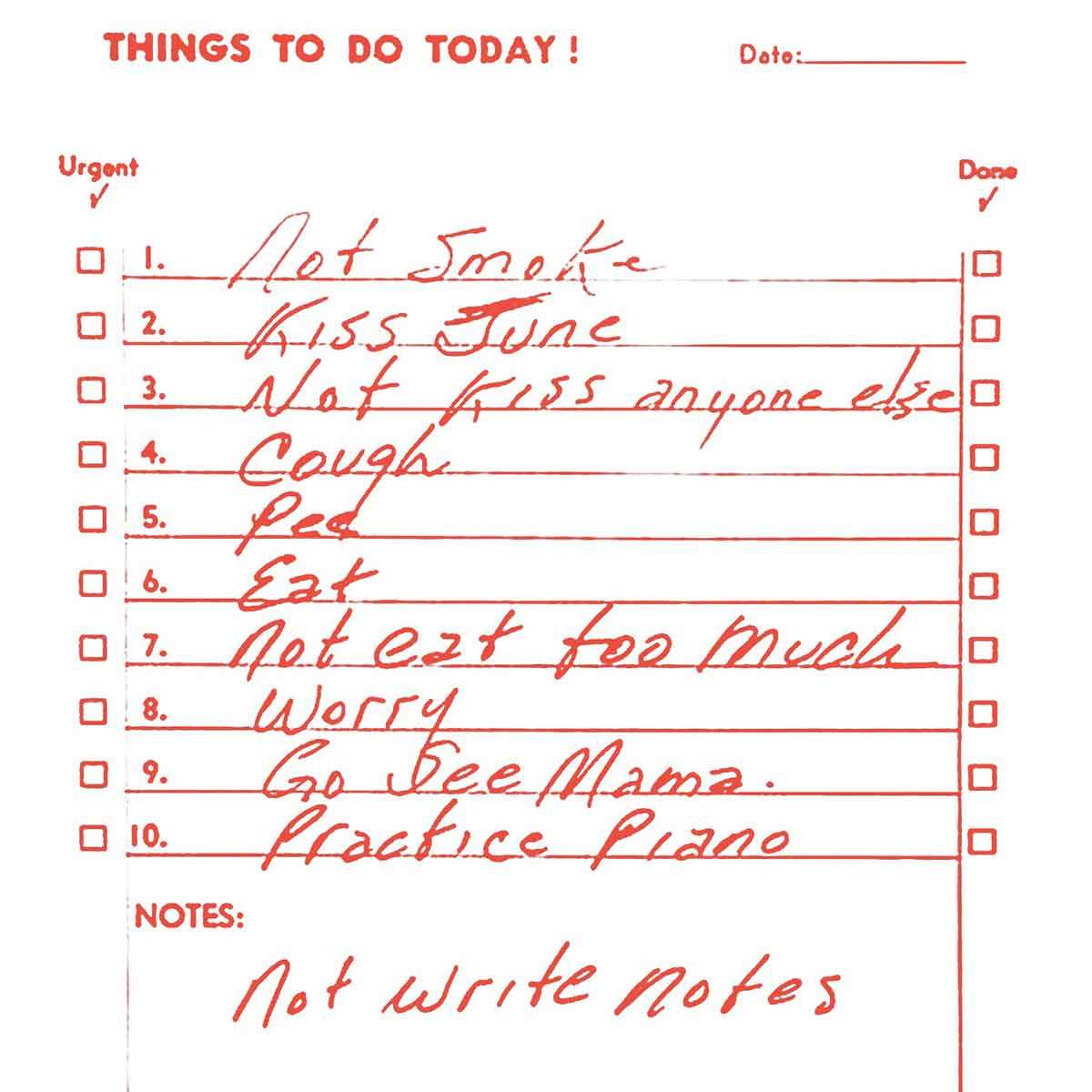 johnny cash to do list