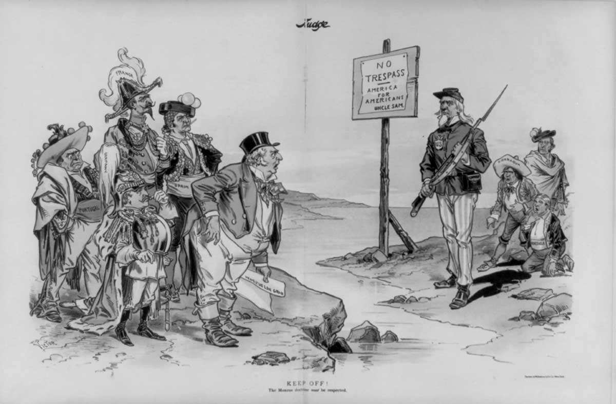 keep off monroe doctrine political cartoon