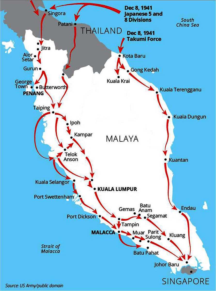 malaya invasion route