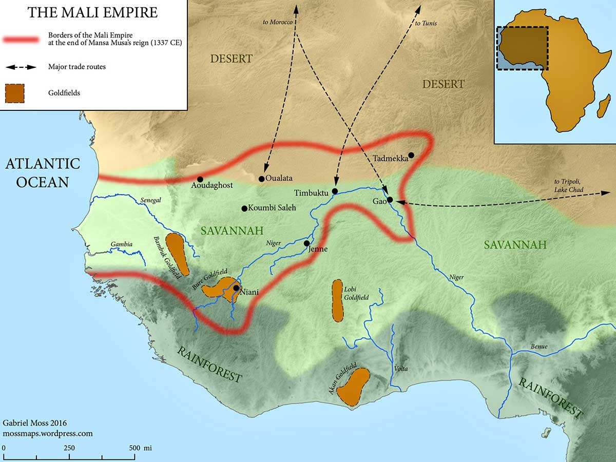 mali empire map 1337