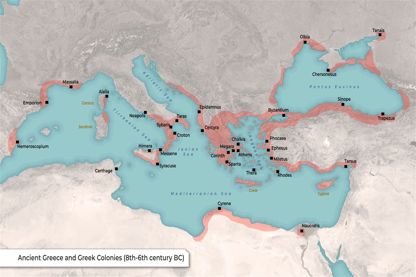 Map of the Ancient Greek Colonies