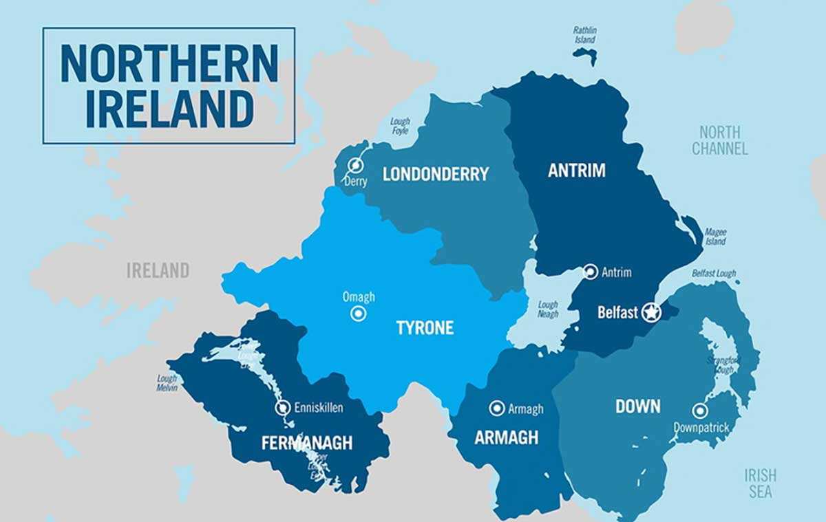 map of northern ireland counties