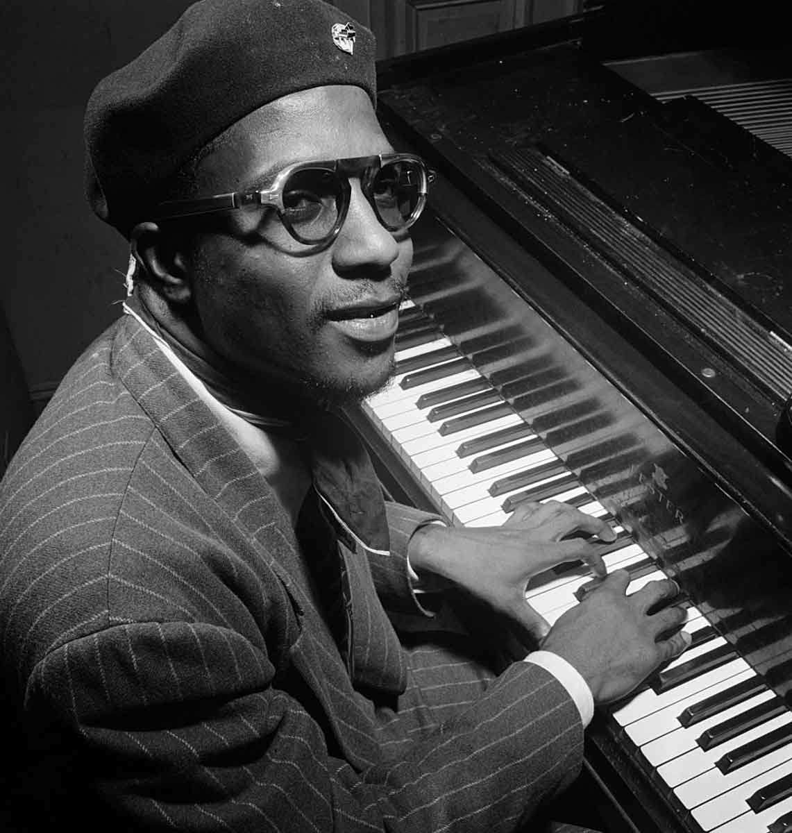 Piano virtuoso and bebop pioneer, Theolonius Monk, pictured at Mintons Playhouse, Harlem, New York, 1947