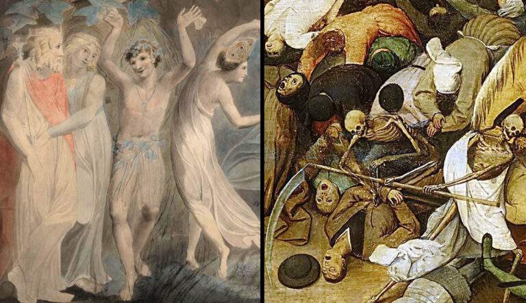 oberon titania fairies dancing black plague triumpth death brueghel