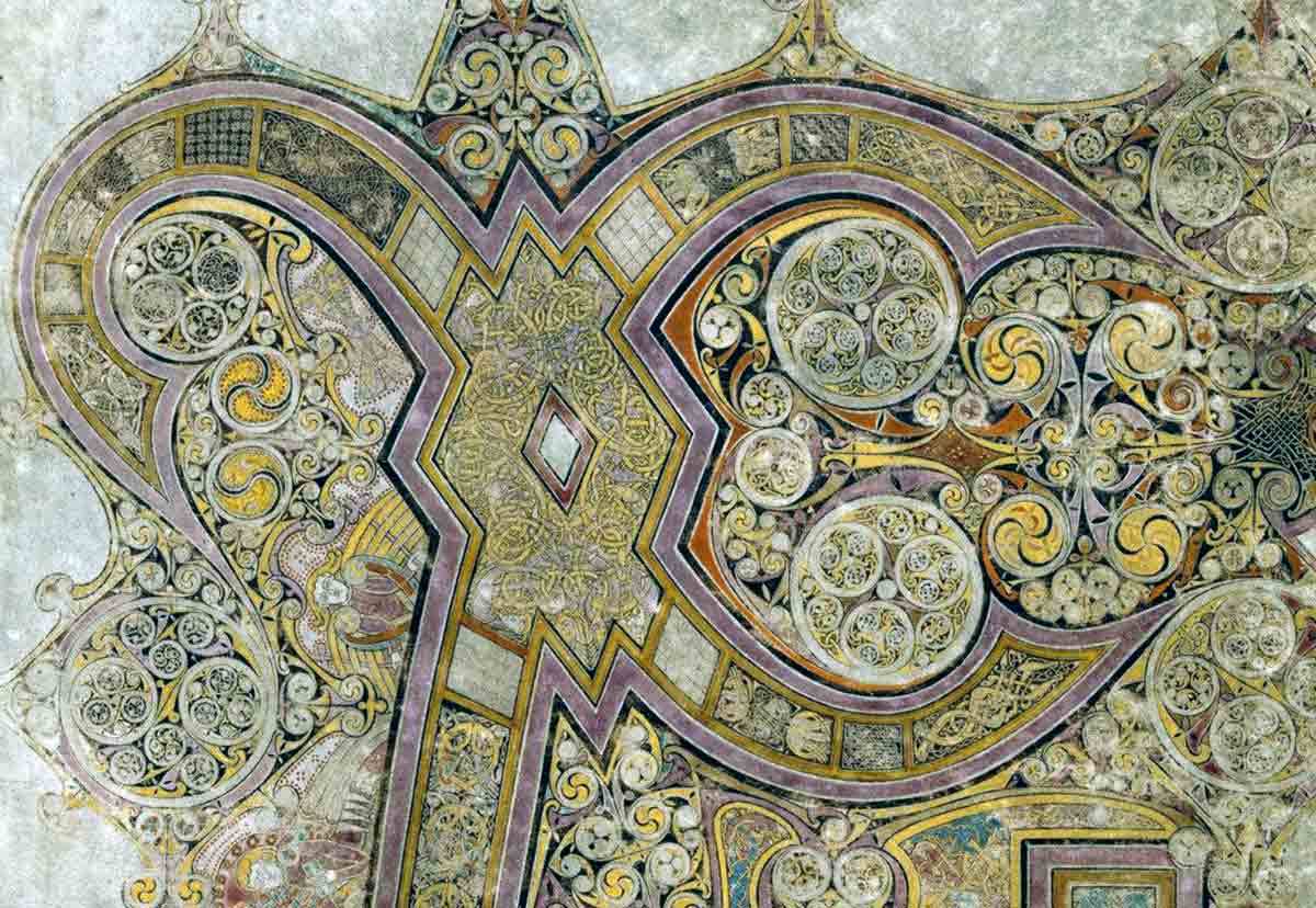 page from book of kells irish art