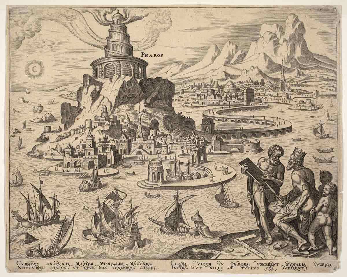 pharos-lighthouse-alexandria-engraving