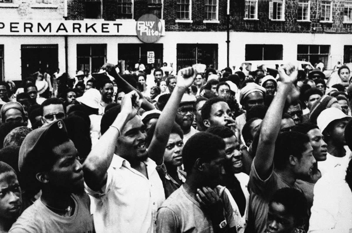 protesters support bishop 1983