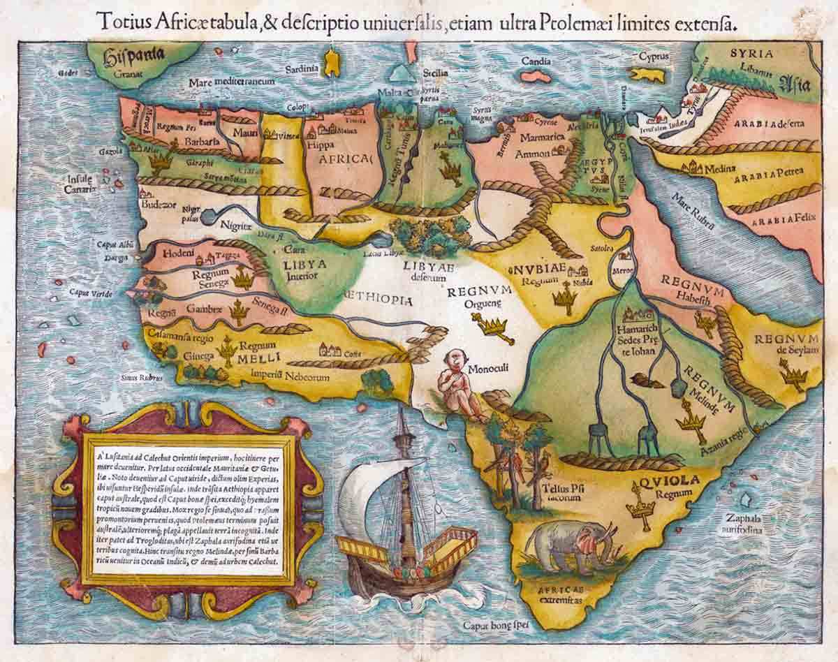 sebastien munster 1554 first map africa