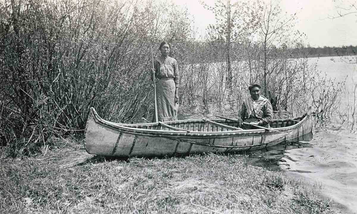 two women in canoe ontario