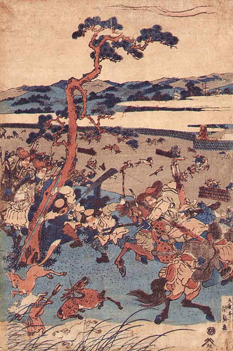 utagawa-kunisada-1820-hunting-at-the-foot-of-mount-fuji